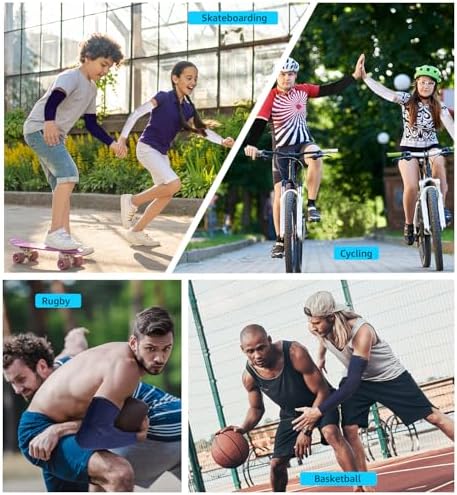 HiRui Elbow Pads for Teenagers Men Women, Elbow Brace Basketball Shooter Sleeves Arm Compression Sleeves