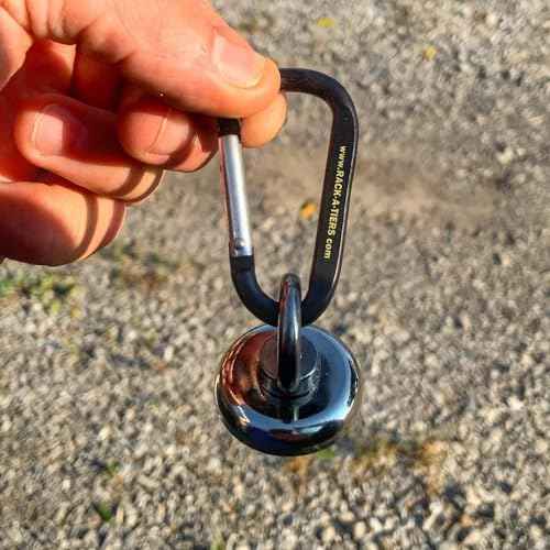 Rack-A-Tiers Racky Van Magnets - Magnetic Tool Holder for Vans, Electrician Van Magnet, 50 lbs Magnet Hook with Carabiner (50 lbs) (RV050)