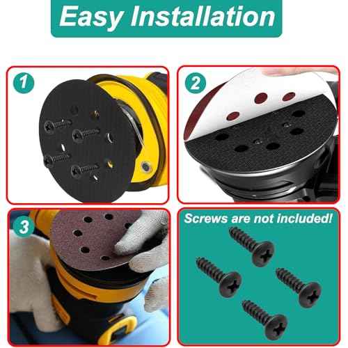 2 Pack Sander Pad for Dewalt 5" 8 Hole Hook and Loop Orbital Sander Pad Replacement for DeWalt DWE6421 6421K DWE6423 6423K DCW210B Replace Part# DWE64233 & N329079 (4 Screw Holes)