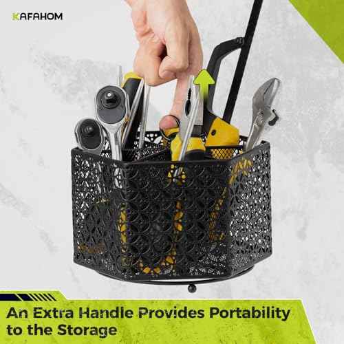 KAFAHOM 360¡Æ Rotating Tool Organizer£¬Small Repair Tool Storage Rack for Desktop Workbench,Hand Tool Stand Holder,Tool Caddy for Wrenches, Pliers, Tweezers, Scissors, Calipers, etc, Black-Hexagon