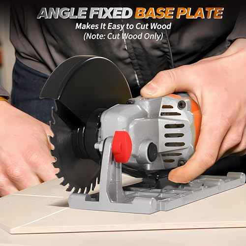 Cordless Angle Grinder Compatible for Dewalt 20V Max Battery, 3 Variable Speed, Brushless Motor with LED, Power Angle Grinder Tool Stand, Flap Disc Grinding,1x 4.0Ah Battery& Fast Charger, Orange