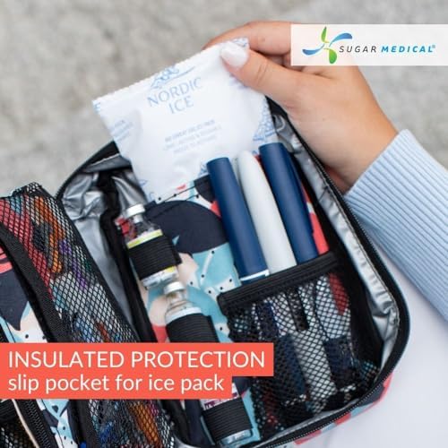 Sugar Medical Insulated Diabetes Organizer | Diabetes Supply Case | Diabetic Care Products | Diabetic Supplies Travel Bag | Insulin Pen Case | Glucose Meter Kit
