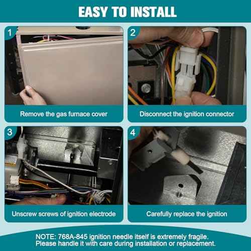 Upgraded 768A-845 Furnace Hot Surface Ignitor Replacement Compatible with Emerson White-Rodgers Trane Silicon Nitride Ignitor, 768A-845 Replace 768A-5 IGN00104 X13130524010 B340970P01