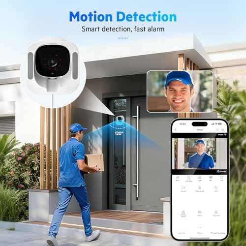 3MP 2K Window Camera, 120¡Æ View Angle Window Camera, 2.4GHZ & 5GHZ WiFi Indoor Window Security Camera with Angled Window Mount, Person & Motion Detection, 24/7 Recording, Quick Install