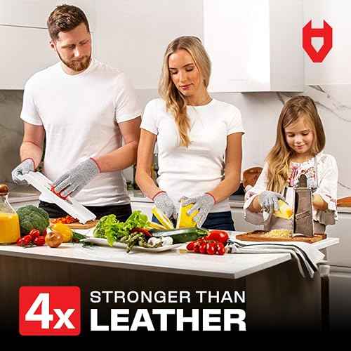 NoCry Premium Cut Resistant Gloves Food Grade ? Level 5 Protection; Ambidextrous; Machine Washable; Superior Comfort and Dexterity; Lightweight ? Perfect Cutting Gloves or Mandolin Glove