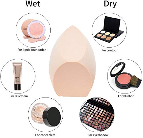Makeup Sponge Blender & Holder, SOFT Beauty Makeup Blender Puff Foundation Face Sponges Set, Applicator Beauty Blending Blenders with 1 Sponge Holder, Concealer Sponge for Liquid Powder Sunscreen