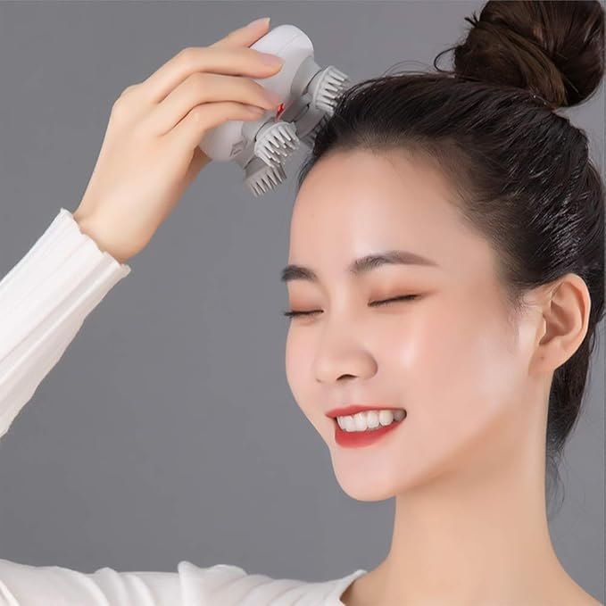 Electric Scalp Massager, Head Scratcher Mimics Four-Finger Kneading Massage, Rechargeable & Waterproof, Pets Massager