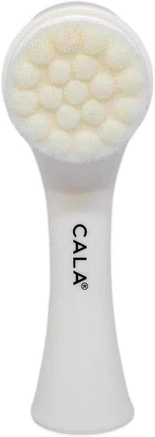 CALA Dual-Action Facial Cleansing Brush (Mint), Superfine Soft Bristles Deep Clean Pores, Removes Oil, Dirt, Makeup + Sunscreen, Water-Resistant for Shower Use, All Skin Types