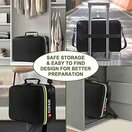 Fireproof Document Bag (16 x 11 x 5 inch) with Lock & Reflective Strip, Fireproof Document Lock Box with Shoulder Strap, Multi-Layer Important Document Safe Storage, Fire Safe File Organizer