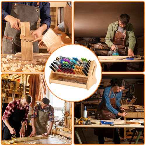FPVERA Bamboo Screwdriver Organizer - Repair Tool Storage Holder Tool Storage Organizer Workbench Desktop Rack