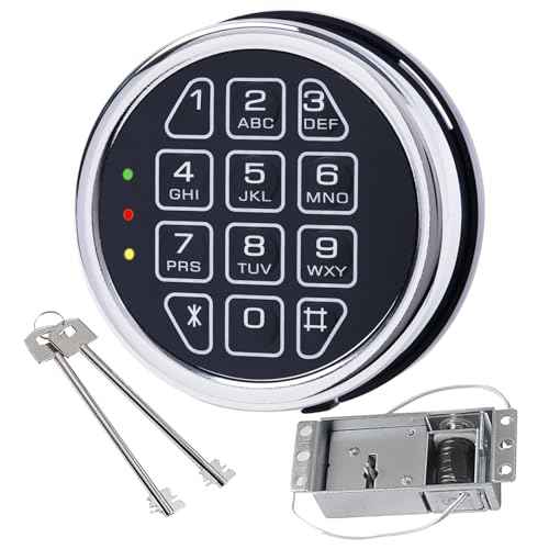 Gun Safe Lock with Programmable Electronic Keypad, Password Electromagnetic Lock with 2 Override Keys, Lock Fits High Security Safe Box and Security Cabinet (Solenoid with Override Keys)