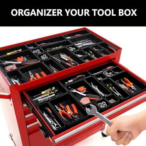 50 Packs Tool Box Organizer Tray Divider Set, Desk Drawer Organizer, Garage Organization and Storage Tool Box Accessories for Rolling Tool Chest Screw Cart Cabinet Workbench Small Hardware