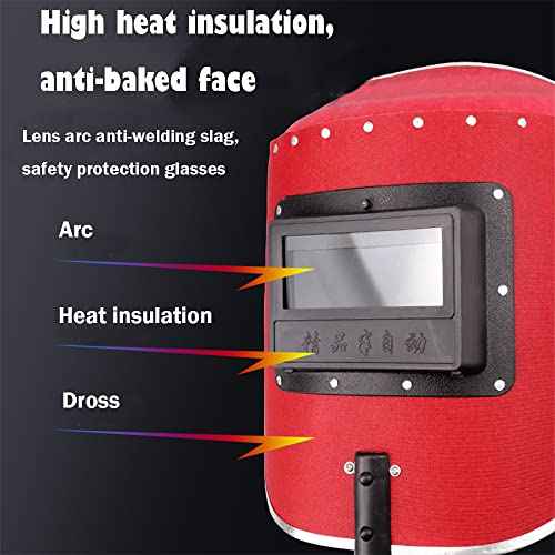 Utoolmart Welding Mask Semi Automatic Handheld Shield Welding Helmet Arc Tig Grinding Face Protector with Eyeglass for High Welding Operation Temperature 1pcs