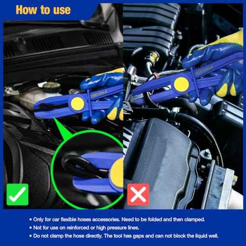 6pcs Hose Pinch Clamp Pliers Set, Brake Line Hose Clamps Pliers Set, Fuel Line Disconnect Tool for Flexible Hoses Gas Lines Radiator Hoses with Oxford Tool Bag