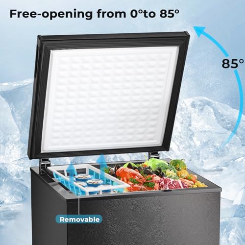 Electactic Chest Freezer 2.8 Cubic Feet Compact Freezer with 2 Removable Baskets, Free Standing Top open Door Deep Freezer, Adjustable Temperature for Home Dorm, Bar, Basement, Kitchen