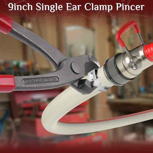 GAOHUI 9 Inch Ear Clamp Plier, Carbon Steel Crimper Tool for Install Remove, Nail Puller Tool Pinch Clamp Pliers For Pipe Hose Clamps