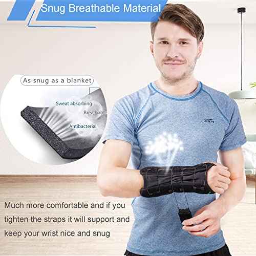 Forearm and Wrist Support Splint Brace 10.62" Length Reversible Wrist Brace for Carpal Tunnel for Men Women, Arm Compression Brace for Night Splint(Update Right & Left, Freesize)