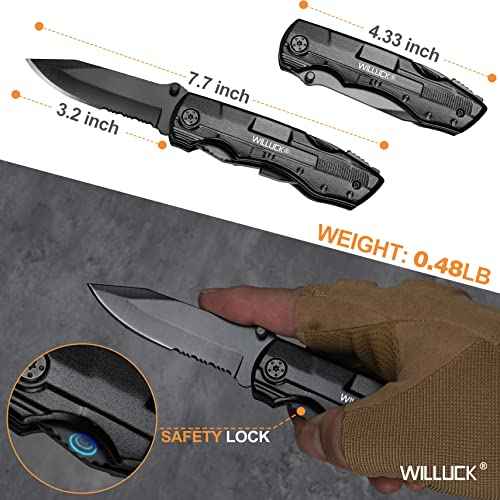Gifts for Men,Multitool Pocket Knife with Blade,Stocking Stuffers for Men,Christmas Valentinens Day Fathers Day Birthday Gifts for Him Dad Husband,Camping,Emergency,Outdoor
