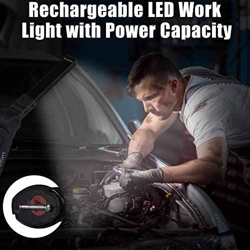 Tuanse 10 Pcs Fathers Day Tool Gifts Rechargeable LED Work Light with Magnetic Base and 360¡Æ Rotate Magnetic Flashlights for Mechanics Car Repair Home Garage Camping Gifts for Men Dad (Large)