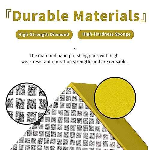 4 Pcs/Set Diamond Polishing Pads for Hand Sanding Tile Concrete Glass Ceramics Marble Granite, Wet or Dry Diamond Sanding Pads, Tile Tools(60#,100#,200#,400#)