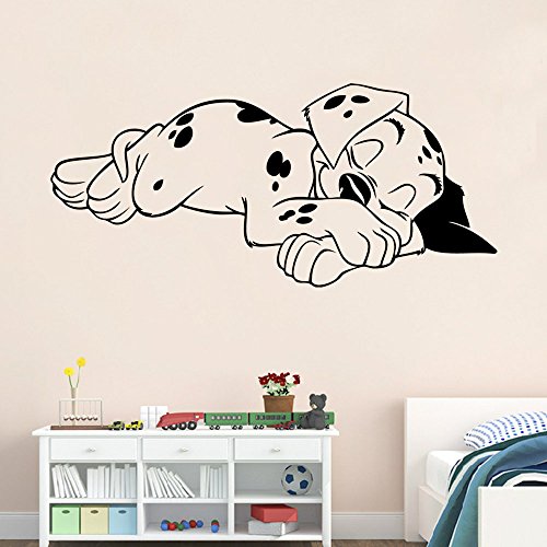 BooDecal Spotty Dog Dalmatian Cute Puppy Falling in Sweet Dream Vinyl Wall Decals Stickers for Baby Nursery Bedroom 22 x 10 inches