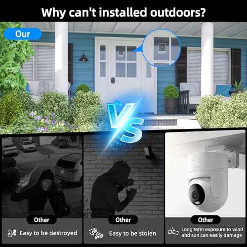 VHV 4MP Ultra HD Smart Window Security Camera - 2.4G/5G WiFi, Color Night Vision, 24/7 Cloud Recording, AI Motion Detection, Family Sharing (1PCS)