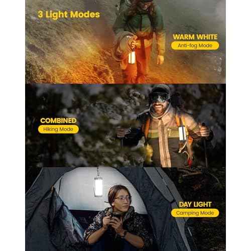 Glocusent 106 LED Camping Lantern Rechargeable, Up to 80Hrs, 5000mAh Lantern with 5 Brightness 3 Modes & SOS, IP68 Waterproof, Max 1200LM, Camping Light for Power Outages Hiking Emergency Hurricane