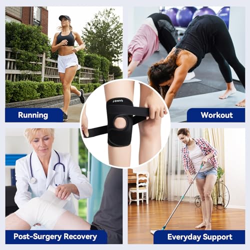 Meniscus Knee Brace for Women Men, Adjustable Knee Support with Side Stabilizers for Meniscus Tear, ACL, PCL, Knee Pain Relief