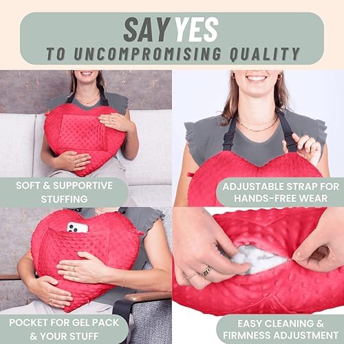 MOYOAMA Open Heart Surgery Pillow for Heart Surgery Recovery Gifts - After Bypass Surgery Must Haves, Gifts for Chest Surgery Recovery, Seatbelt Pillows for Post-Surgery, Shock Absorbing Chest Pillow