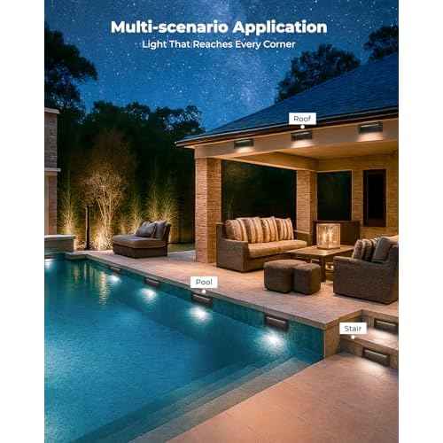 Low Voltage 12V Step Lights Outdoor, 5W LED Landscape Stair Lights, 3000K/4000K/6500K 9 Inch Deck Step Lights, IP65 Waterproof, for Stair Lighting and Yard Patio Pathway Walkway, Pack of 4