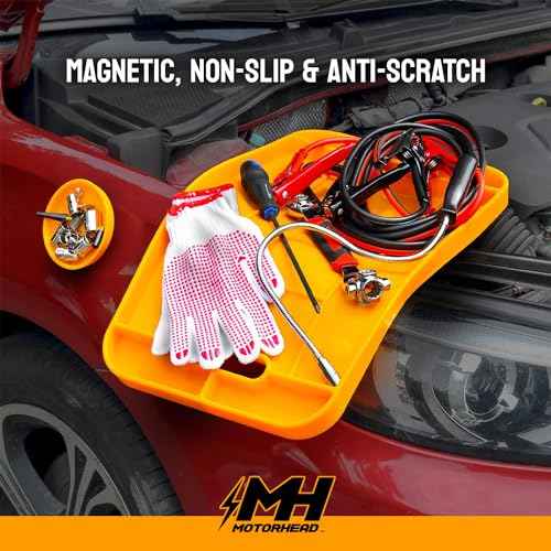 MOTORHEAD Super Grip Silicone Tool Tray Set (4-Piece: 23¡±, 16¡±, 12¡± & 4¡±) Magnetic, Non-Slip, Anti-Scratch,Withstands Temperatures Up to 248¡ÆF/120¡ÆC, Non-Conductive & Anti-Static, Orange (AT06006G)