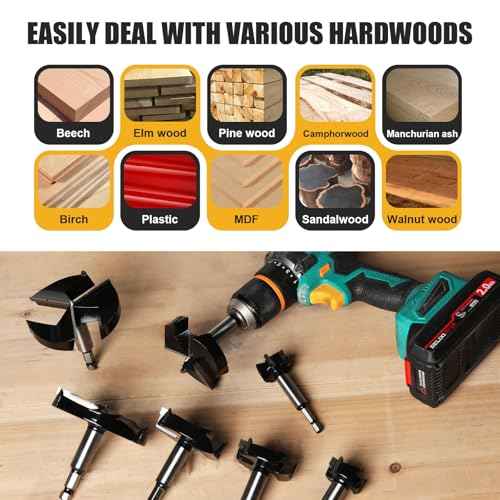2-1/2" Forstner Drill Bit with 3/8" Quick Change Hex Shank,Triple Flute Tungsten Carbide Tipped - for Hard Wood,Soft Wood Woodworking Hinge Cutter Tool Kits for Veneered Plywood Plastic