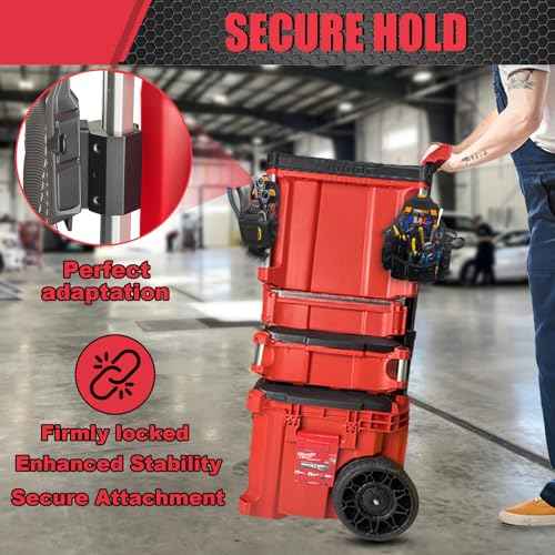 2 Pack Cliptech Holder Fit for ToughBuilt ClipTech Pouch,Packout Tool Pouch Holder Mounts Directly on the Toolbox,Corner Rail clips Including