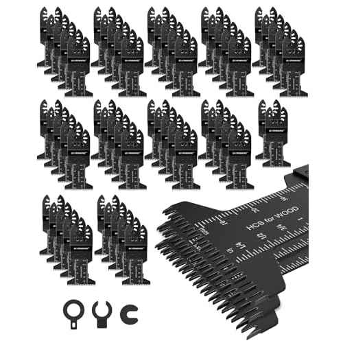 GORWARE Multitool Blades, 60PCS Japanese Tooth Blades for Wood Plastic, Universal Oscillating Tool Blades Fit Milwauke, Worx, Rockwell, Rigid