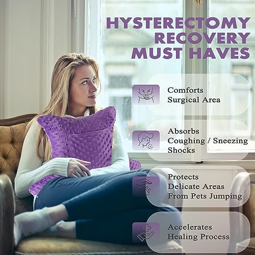 Hysterectomy Pillow with Pocket, Hysterectomy Recovery Abdominal Pillow, Post Surgery Pillow for Abdomen, C-Section Recovery Pillow, Mastectomy, Tummy Tuck, Hernia, Abdominal Surgery Must Haves