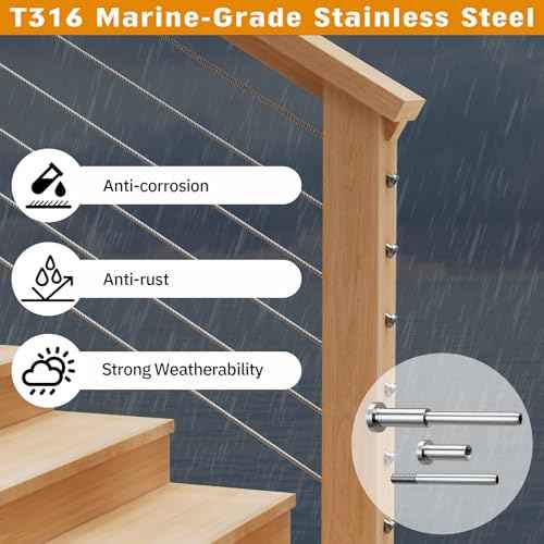 Invisible Cable Railing Kit - 50 Pack 1/8" T316 Stainless Steel Invisible Receiver Swage Stud End for 2"x2" Wood Metal Post - Deck Cable Railing Hardware