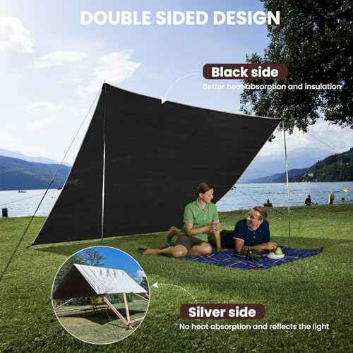Tarp 10x20FT, Extra Thick 16Mil Heavy Duty Waterproof Tarps with Brass Grommets and Reinforced Edges, Tear & Fade Resistant, 100% UV Blocking Outdoor Tarp for Roof Camping Patio Pool Boat (Silver)