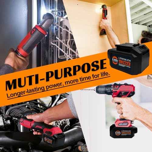 12V 6.0Ah Battery for SKil PWRCORE 12V Series Cordless Power Tools, Replacement for Skil Battery Model BY500101, BY519801,etc