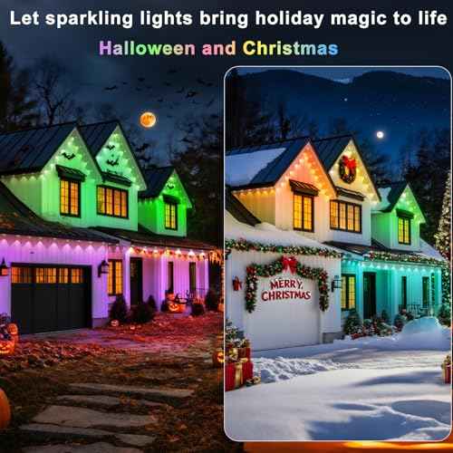 150FT Permanent Outdoor Lights Waterproof, Smart RGB Eaves Lights with App/Remote Control, DIY Scene Modes, LED Outdoor Lighting for Christmas Holidays Daily Party House Roof Lighting