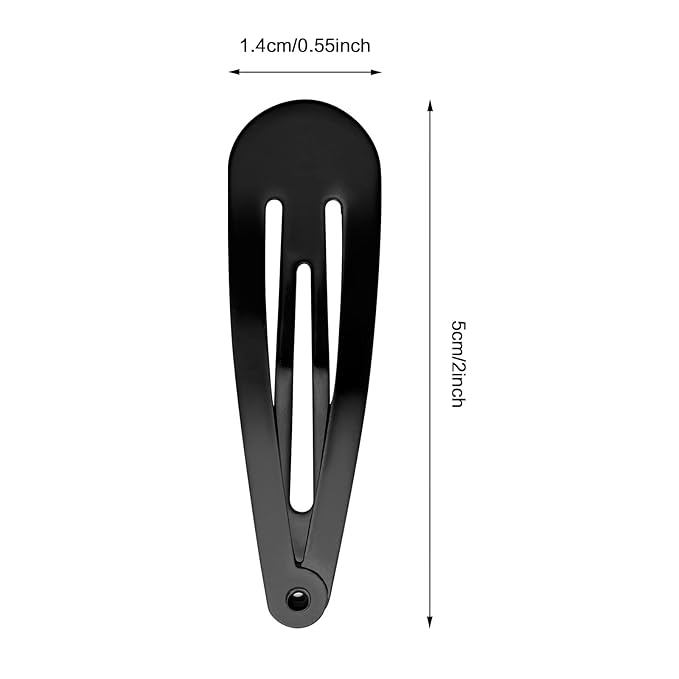 Hair Clips, 120 Pack Black Barrettes Women Metal Snap Hair Clips, Funtopia 2 Inch No Slip Metal Barrettes for Girls Kids Teens Women