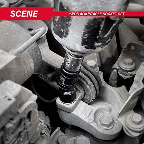 Universal Swivel Impact Socket Set, Premium Cr-Mo Steel | 15-Piece Metric 8mm - 22mm Set | 6 Point | 3/8-Inch Drive