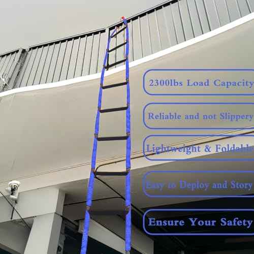 Emergency Fire Escape Ladder 16 Feet Portable Safety Rope Ladder Emergency Escape Ladders for 2-3 Story Homes for Windows, Balconies, and Sailboats, Kayaks, Etc