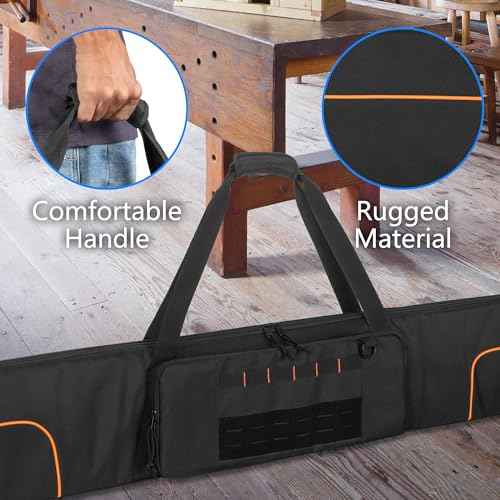 Padded Carrying Bag for 2pcs Track Saw Guide Rail - Up to 59", Storage Bag with Large Zipper Pocket Compatible with Milwaukee/Dewalt/Makita/Festool Track Saw Guide Rail, Black (Bag Only)