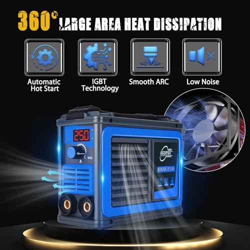 Stick Welder,Portable Welder Machine 110V IGBT Digital Display LCD Upgraded MMA-250A Welding Machine,Hot Start Arc Force Anti-stick Mini Welde (Blue)
