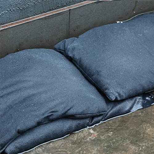 5 Pack Sandless Sand Bags Garage Water Barrier Flood Barrier Sandbags 14 x 26 Inch for Flooding Water Absorbent Mat Flood Prevention Barriers Reusable Sand Bags(Dark Green)