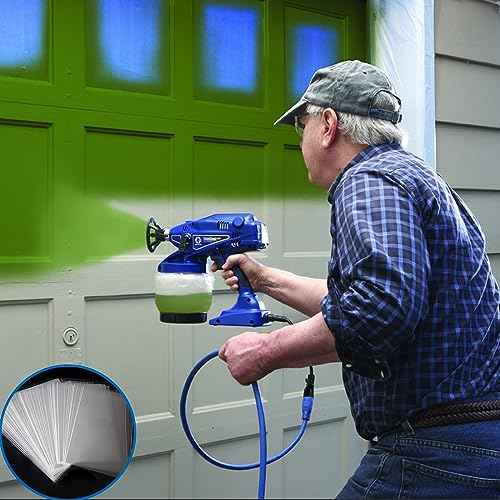 50pcs Paint Spray Gun Bag, Disposable Spray Gun Liner Transparent Sprayer Cup Canister Liners for HVLP Wagner Sprayer Accessories/Parts Paint Bucket Liner for Most Spray Guns(9.8 x 11.8 in)