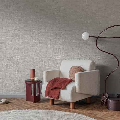 WADILE Wallpaper Peel and Stick for Cabinets and Removable Wall Paper, Texture Adhesive Removable Contact Paper for Bathroom Garage Living Room 78.7¡È ¡¿ 15.8¡È Light Grey