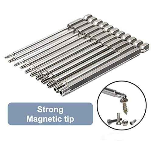 aiyun 12-Piece Security Bits, 2 Inch long S2 Steel Magnetic Security Screwdriver Set, 6 Point Star Driver Bit Set Screwdriver for Shark Vacuum T5-T40 (50mm)