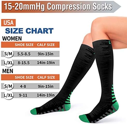 BIQU Compression Socks for Women and Men Circulation-Best Support for Running, Athletic, Nursing, Travel