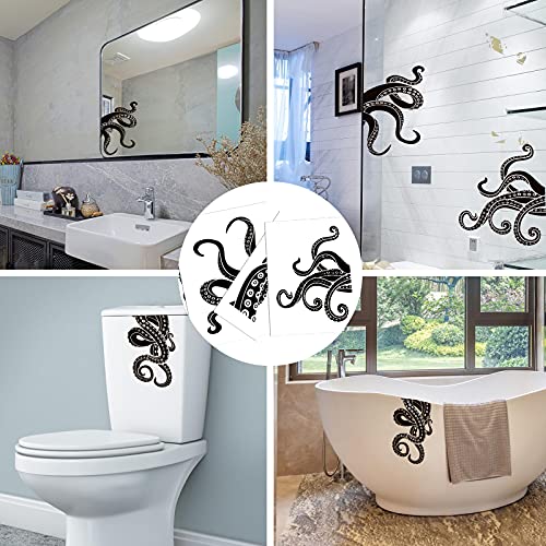 OOTSR 8PCS Octopus Tentacles Wall Sticker, Vinyl Art Decal, Kraken Toilet Decor, Bathroom Art for Toilet Seat